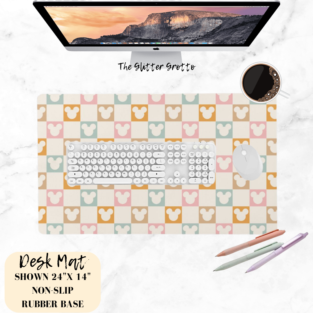 Multi Color Checkered Desktop Mat