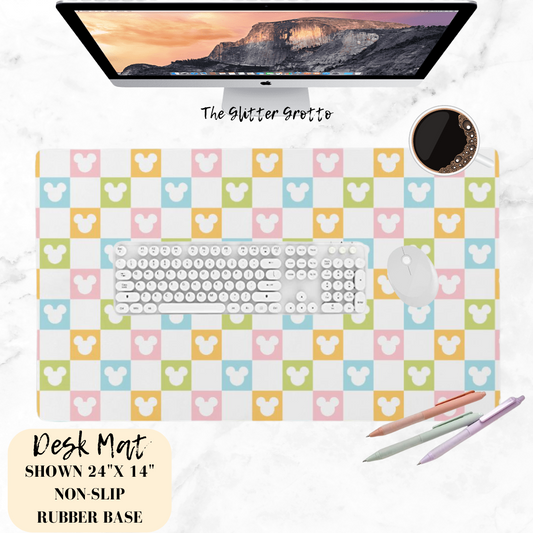 Spring Checkered Desktop Mat